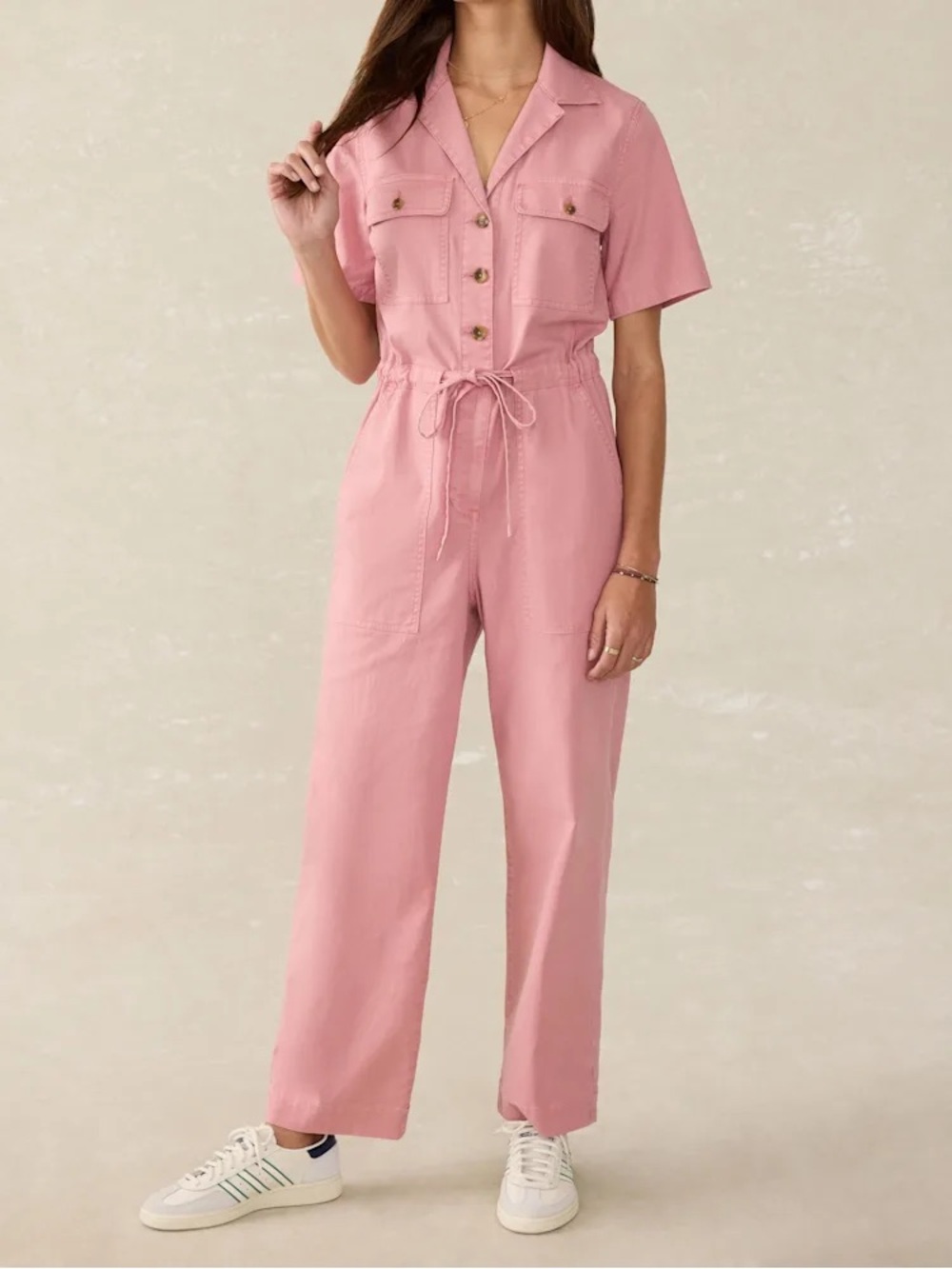 NWOT Utility Twill Raven Jumpsuit in Baroque Rose | Size L - Large
